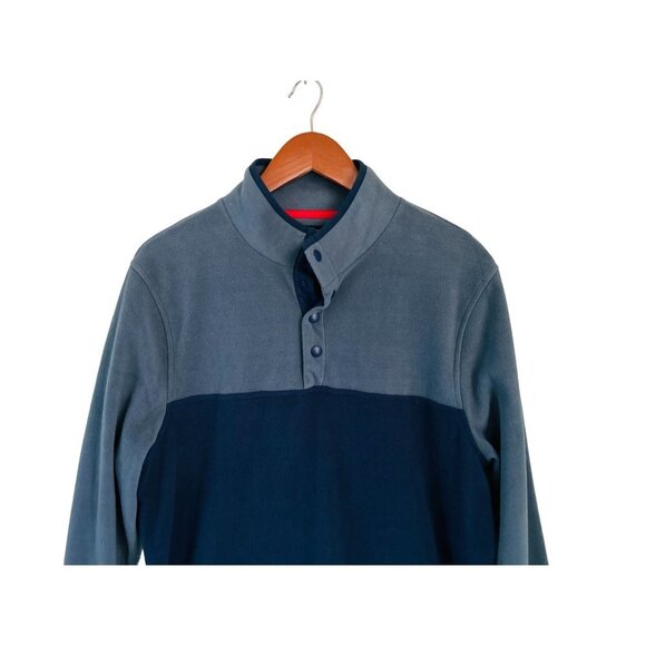 J.CREW Authentic Fleece Pullover Sweatshirt Color-Block Front Size Med - Picture 2 of 7